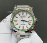 Swiss Replica Rolex Milgauss White Face 904L Stainless Steel 40MM Watch 